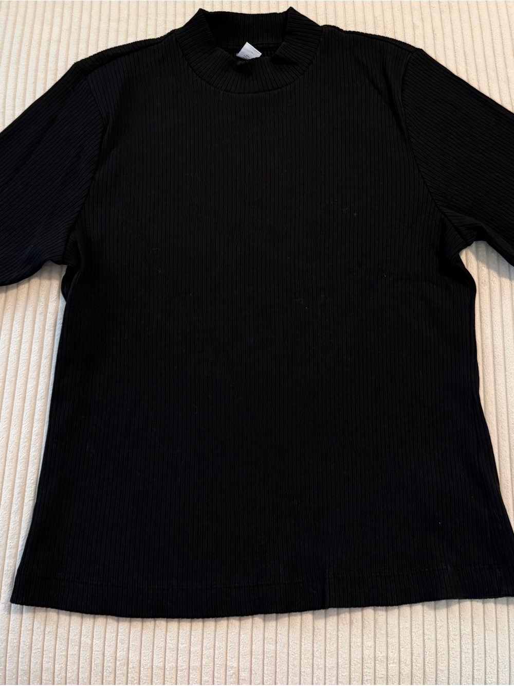 Old Navy Black Ribbed Short Sleeve Crewneck Top
